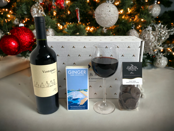 Red Wine and Dark Chocolate Merry Christmas Gift Box