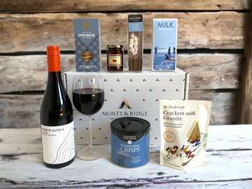 Sweet and Savoury Gift Box with Red Wine