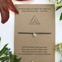 Trail Mountain Runner’s Wish Bracelet | 'Of all the paths you take in life, make sure a few of them are dirt'
