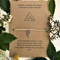 Triathlon Wish Bracelet | 'Triathlete: a person who doesn't understand 1 sport is enough'