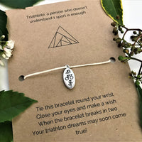 Triathlon Wish Bracelet | 'Triathlete: a person who doesn't understand 1 sport is enough'