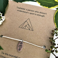 Triathlon Wish Bracelet | 'Triathlete: a person who doesn't understand 1 sport is enough'