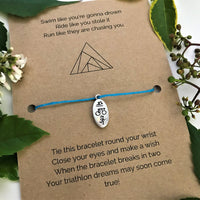 Triathlon Wish Bracelet | 'Swim like you're gonna drown, ride like you stole it, run like they're chasing you'