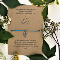 Triathlon Wish Bracelet | 'Swim like you're gonna drown, ride like you stole it, run like they're chasing you'