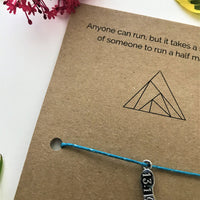 Half marathon Runner’s Wish Bracelet | ‘Anyone can run, but it takes a special kind of person to run a half marathon’