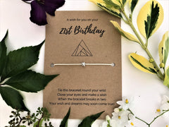 21st Birthday Wish Bracelet - 21st, birthday, bracelet - Monty&Ridge