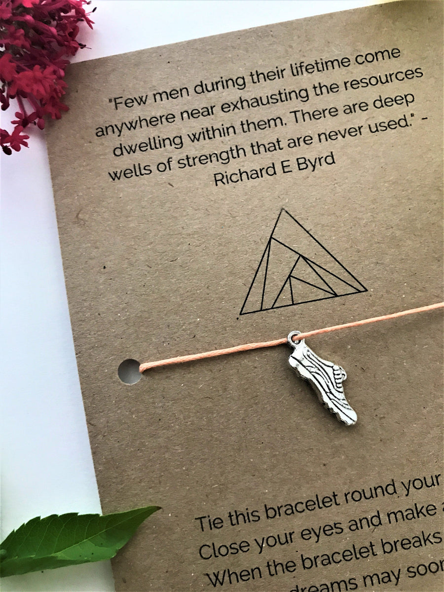 Long Distance Runner’s Wish Bracelet | 'Few men during their lifetime come anywhere near exhausting the resources dwelling within them'