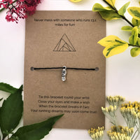 Half marathon Runner’s Wish Bracelet | ‘Never mess with someone who runs 13.1 miles for fun’