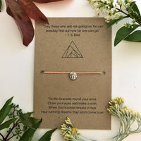 Long Distance Runner’s Wish Bracelet | 'Only those who risk going too far can possibly find out how far one can go'