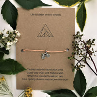 Cyclist's Wish Bracelet | 'Life is better on two wheels' - adventure, bracelet, cycling, triathlon - Monty&Ridge