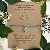 Triathlon Wish Bracelet | 'Swim like you're gonna drown, ride like you stole it, run like they're chasing you'
