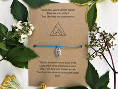 Triathlon Wish Bracelet | 'Swim like you're gonna drown, ride like you stole it, run like they're chasing you'