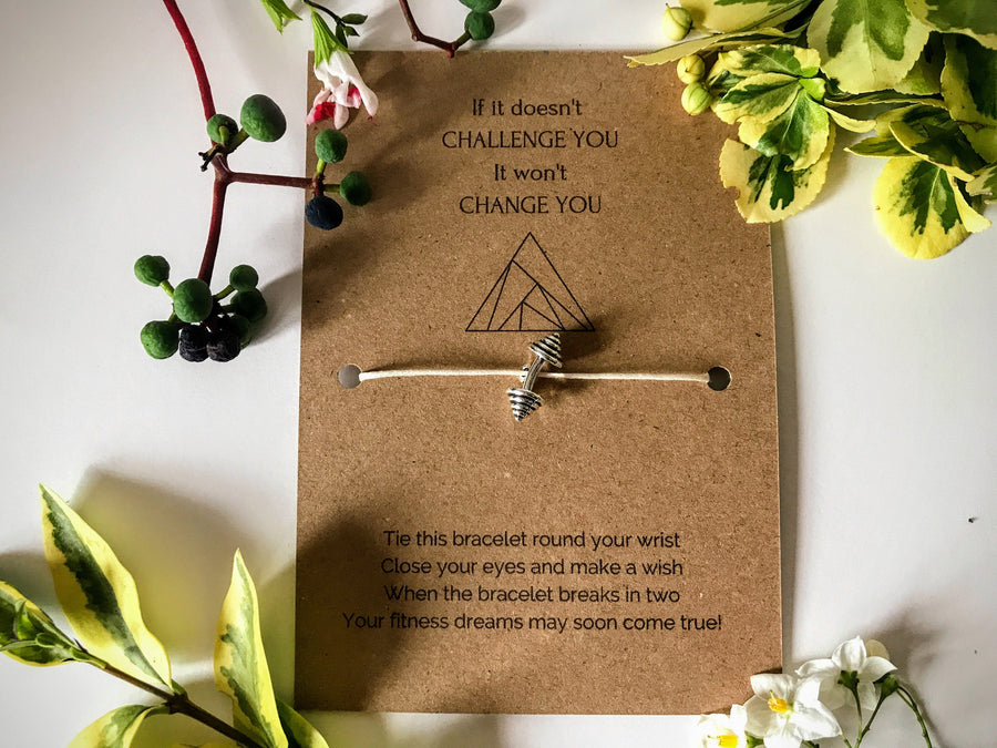 Gym lover's Wish Bracelet | 'If it doesn't challenge you it won't change you'