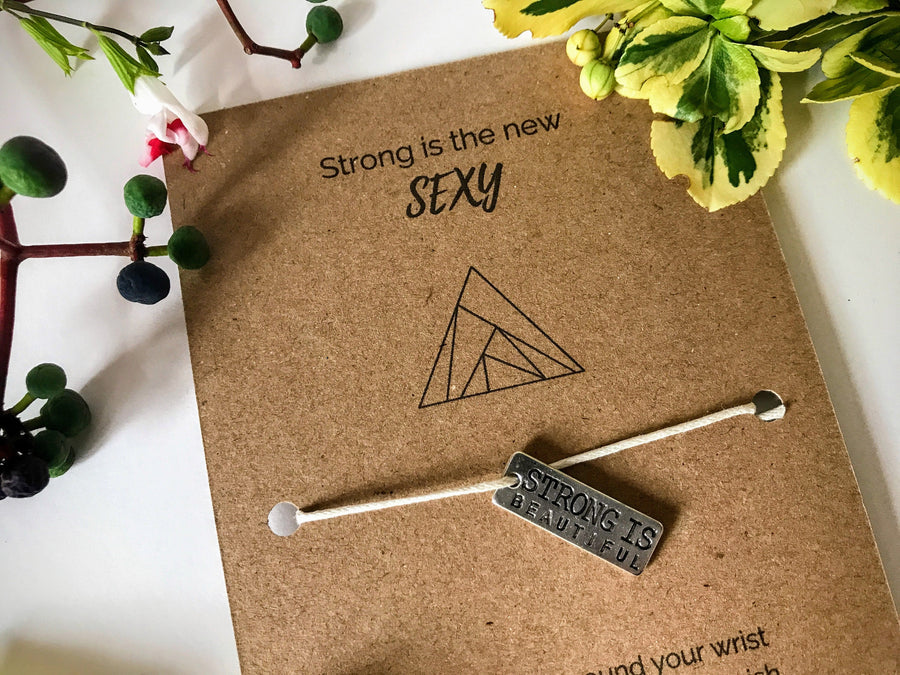Gym lover's Wish Bracelet | 'Strong is Sexy'