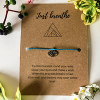 Yoga Mindful Wish Bracelet | 'Just breathe'