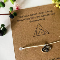 Yoga Wish Bracelet | 'Lotus flower blooms from the deepest mud'
