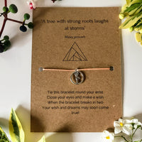 Yoga Wish Bracelet | 'A tree with strong roots laughs at storms'