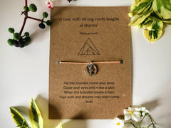 Yoga Wish Bracelet | 'A tree with strong roots laughs at storms'