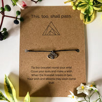 Yoga Mindful Wish Bracelet | 'This too shall pass'