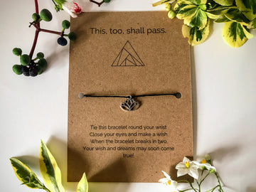 Yoga Mindful Wish Bracelet | 'This too shall pass'